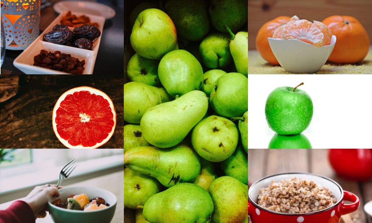 Bestandteile einer Buchweizen-Frucht-Diät zur Gewichtsreduktion